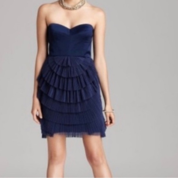 BCBGMaxAzria Dresses & Skirts - BCBGMaxAzria - Cocktail Dress - Satin bodice and tiered tulle skirt. Size 6.